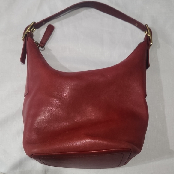 Vintage Coach West Legacy Hobo Buckle Strap Bag Red Leather 2002 #9823 - Picture 1 of 6